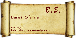Barsi Sára névjegykártya