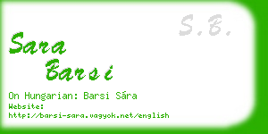 sara barsi business card